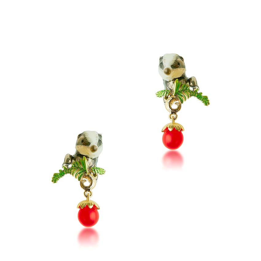 Badger Earrings By Bill Skinner