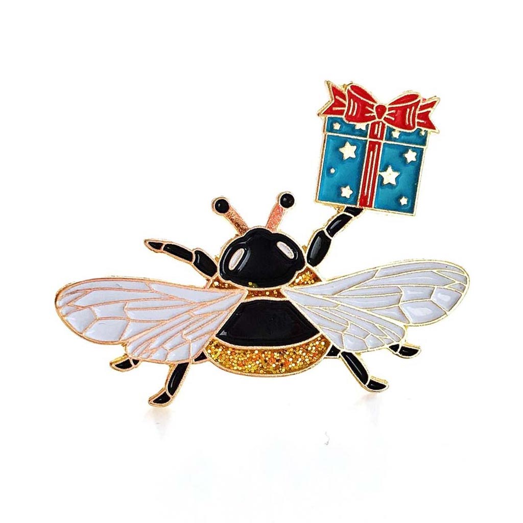 Bee Present Enamel Pin By Kitschy Delish