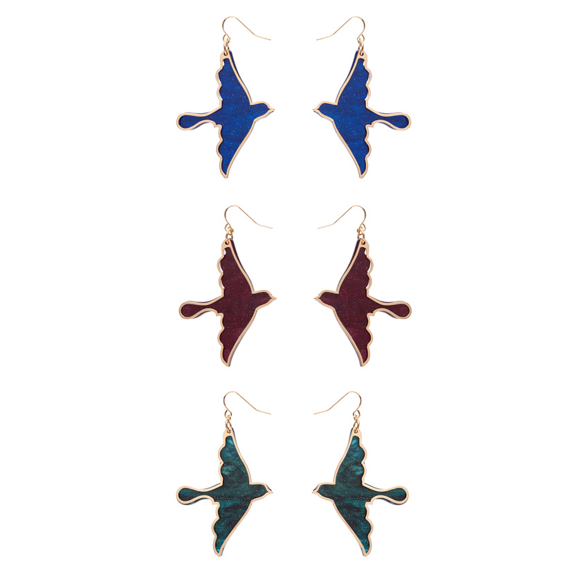 Swallow Resin And Gold Metal Earrings By Erstwilder - Pick Your Color!