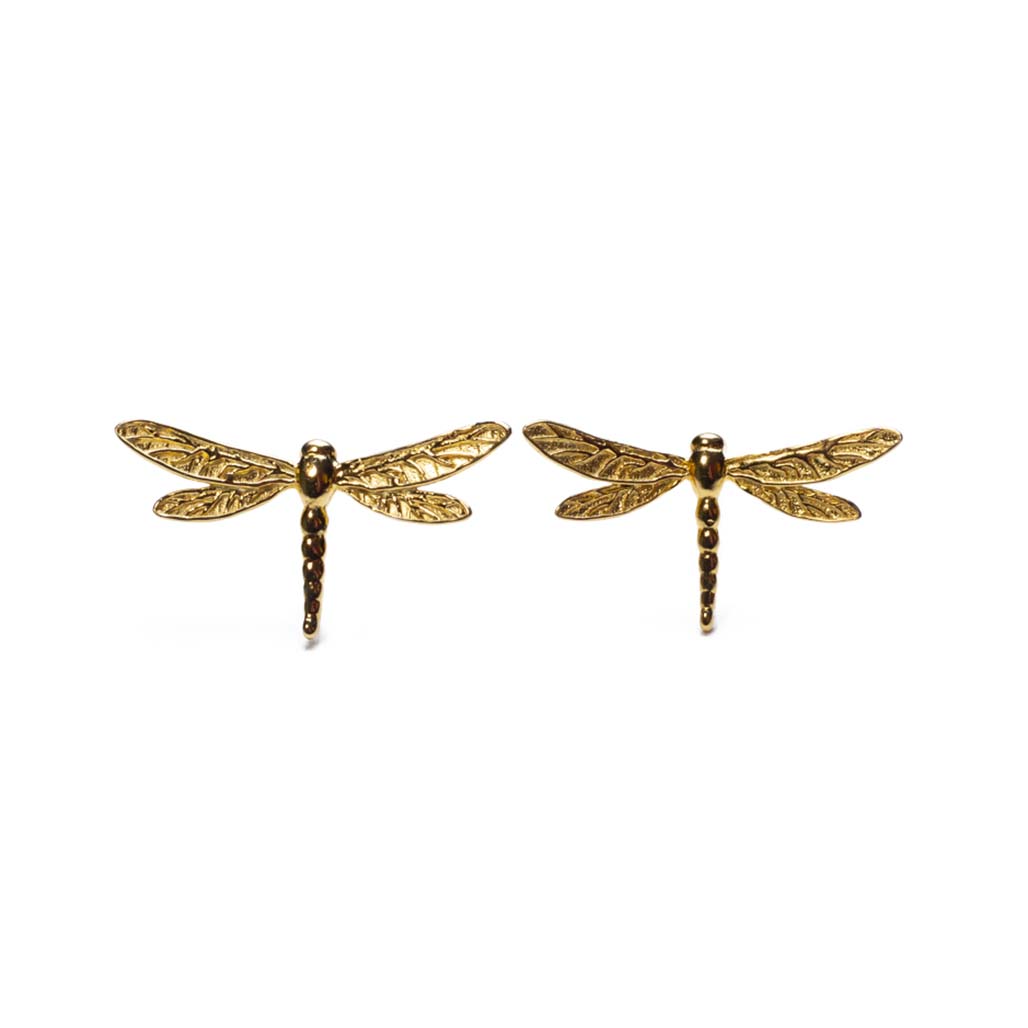 Sterling Vermeil Dragonfly Stud Earrings By Bill Skinner