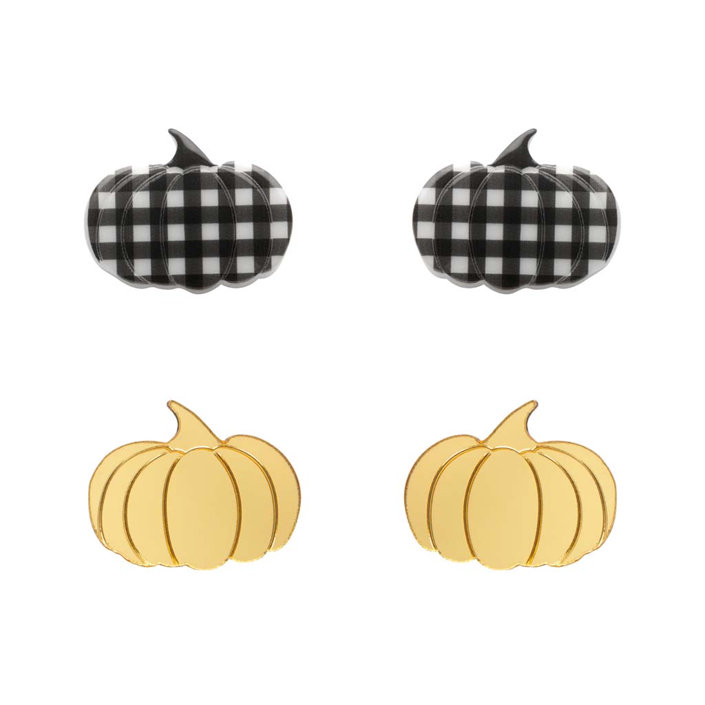 Black Gold Pumpkin Patch Stud Earring Set By Erstwilder