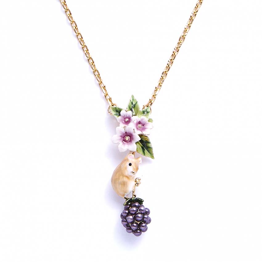 Blackberry And Mouse Pendant Necklace By Bill Skinner