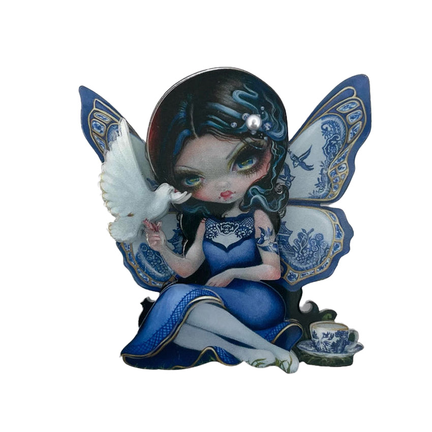 Blue Willow Dove Brooch By Wintersheart