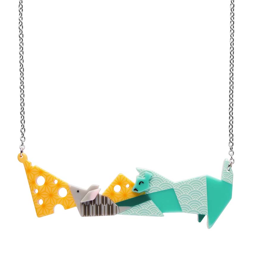 Cat and Mouse Necklace By Erstwilder