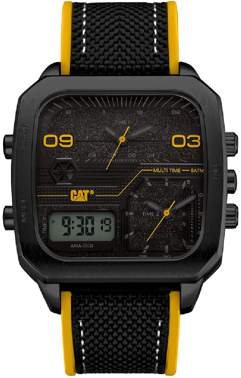 CAT AS16921137 Caterpillar Retro D Anadigi Black Dial Quartz Anadigi 47mm