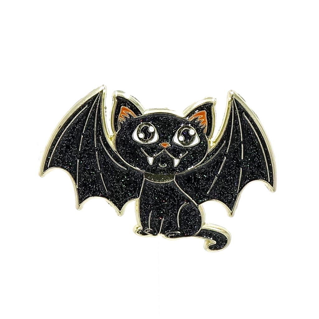 Cat Bat At Home Enamel Pin By Kitschy Delish