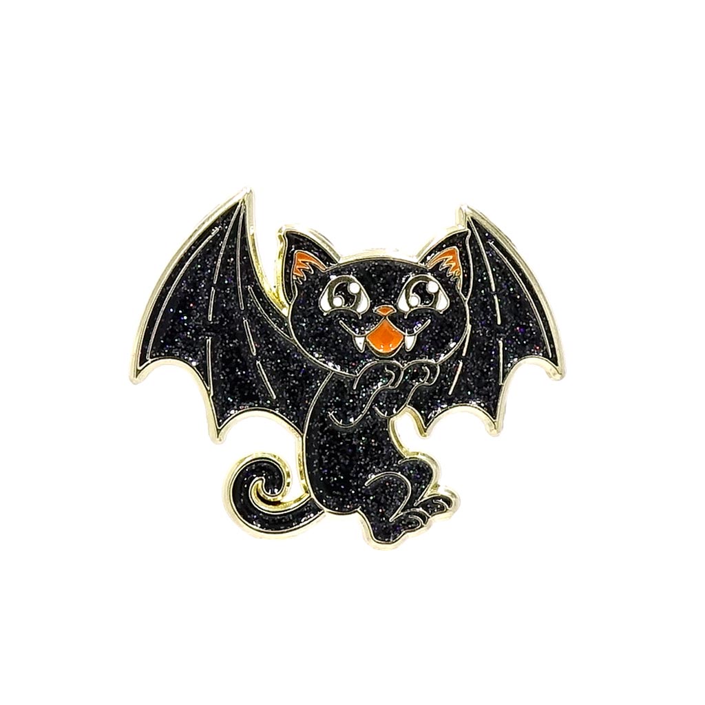 Cat Bat Takes Flight Enamel Pin By Kitschy Delish
