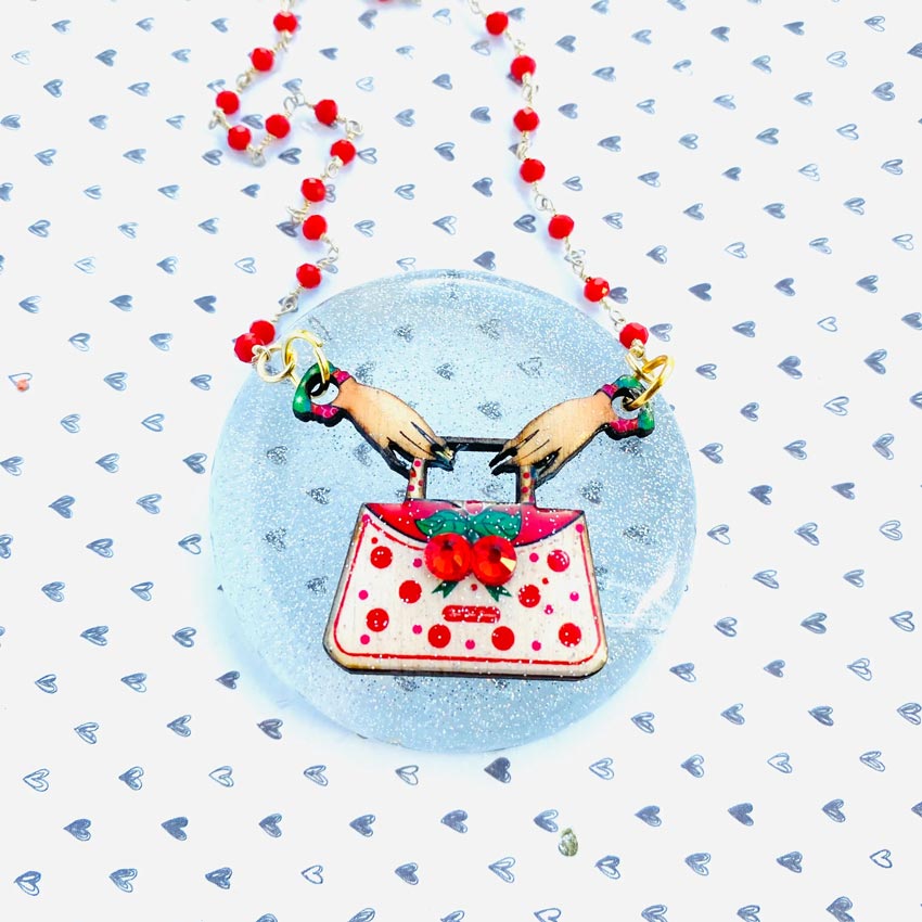 Cherry Hands Necklace By Rosie Rose Parker