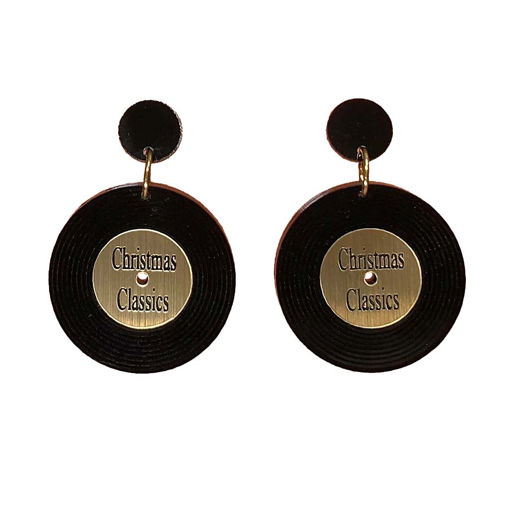 Christmas Classics Record Earrings By Tantalising Treasures