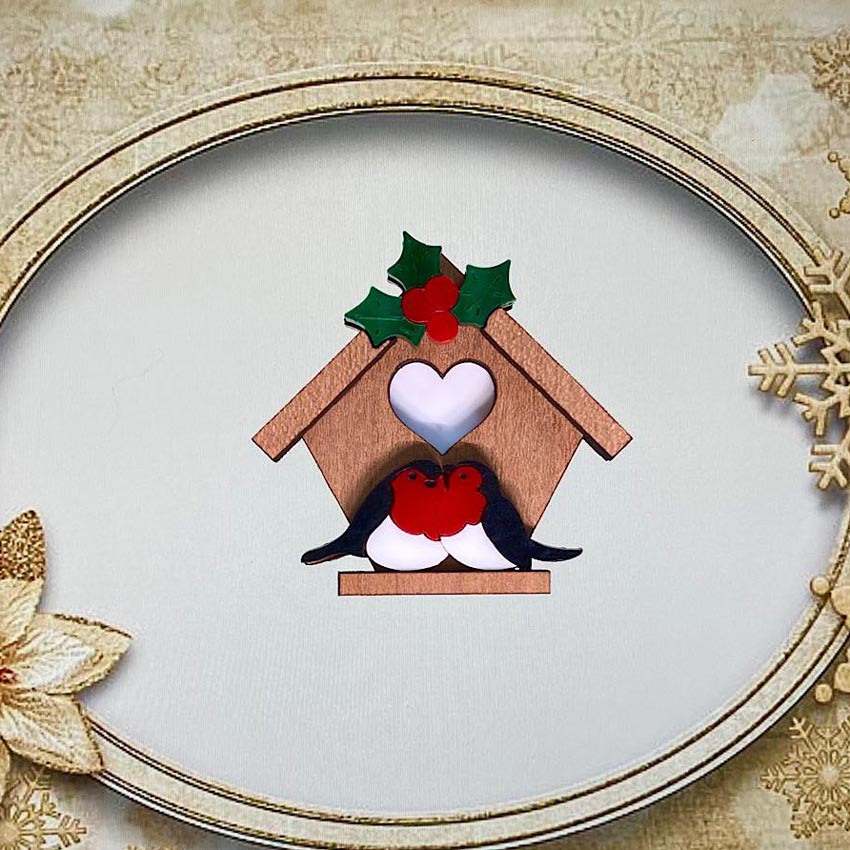 Christmas Tweeters Brooch By Tantalising Treasures