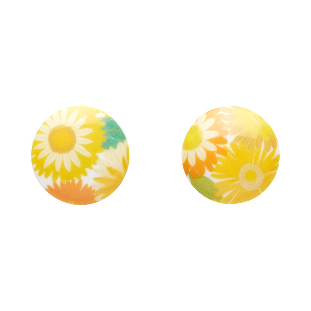 Yellow Daisy Rounded Stud Earrings By Erstwilder X Jocelyn Proust