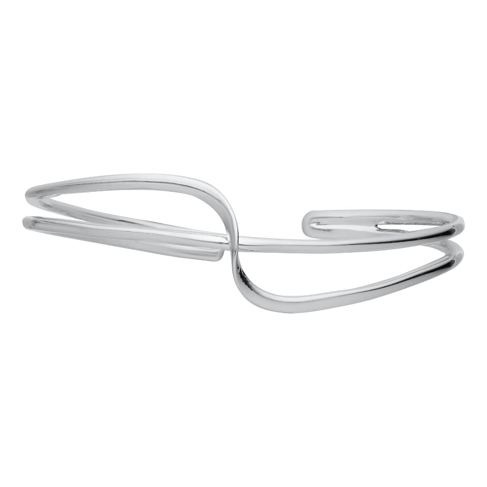 Sterling Silver Wave and Wire Bracelet
