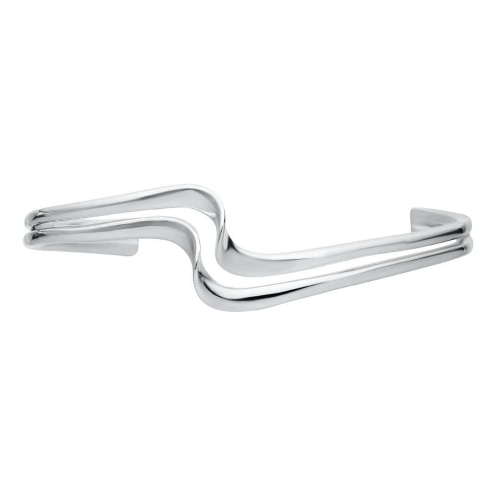 Sterling Silver Double Wave Bracelet