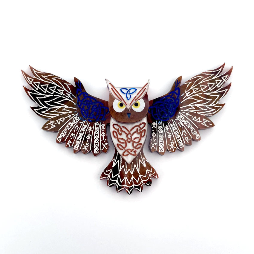 Freya The Horned Owl Brooch By Wintersheart