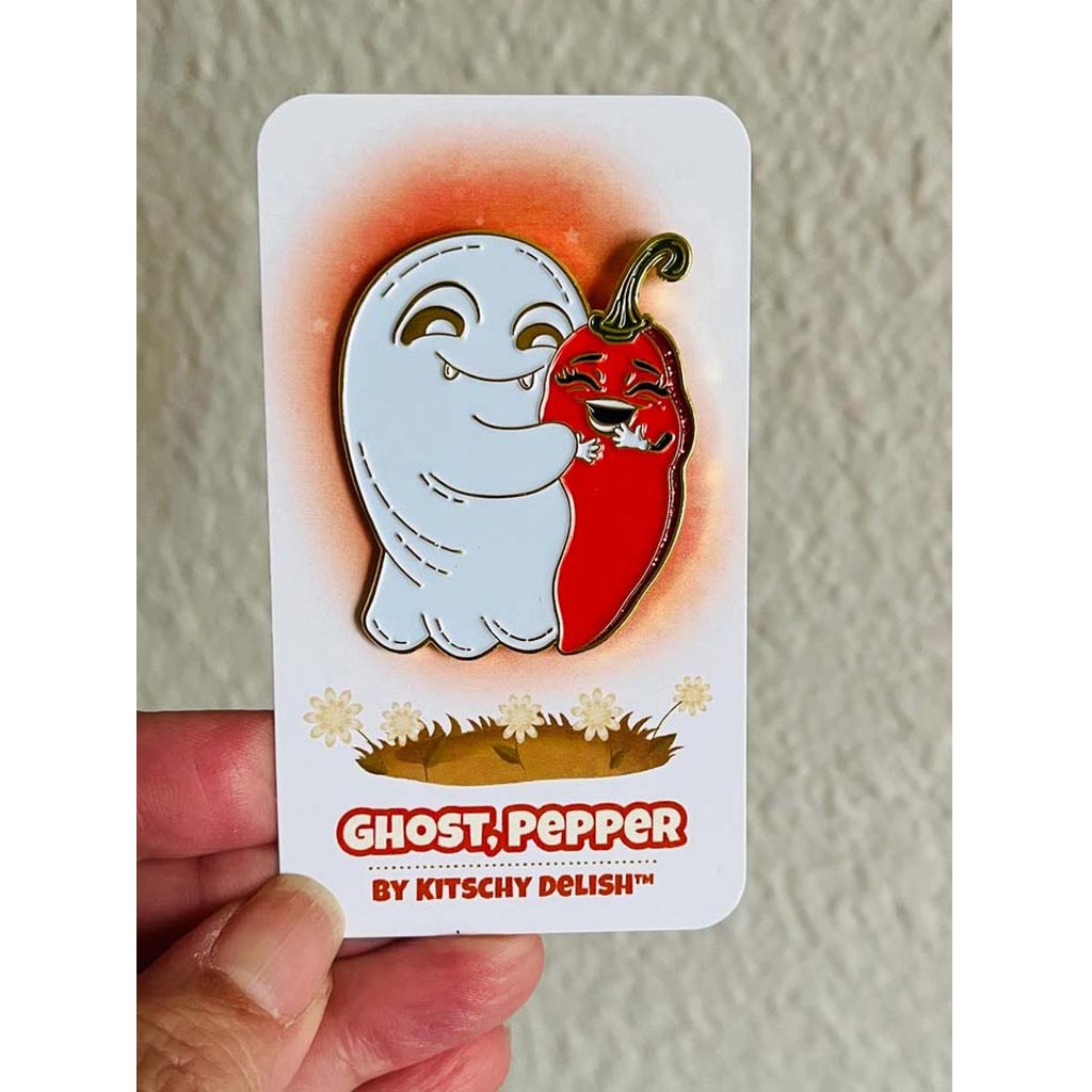 Ghost Pepper Enamel Pin By Kitschy Delish