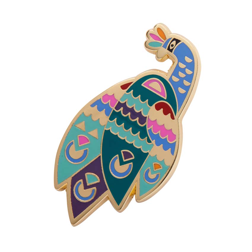 Good Tidings Peacock Enamel Pin By Erstwilder