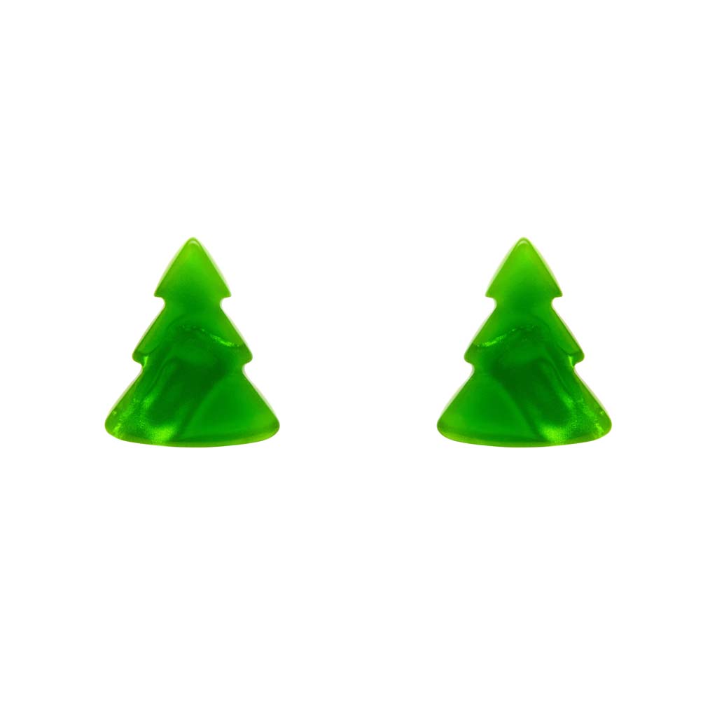 Green Ripple Tree Stud Earrings By Erstwilder