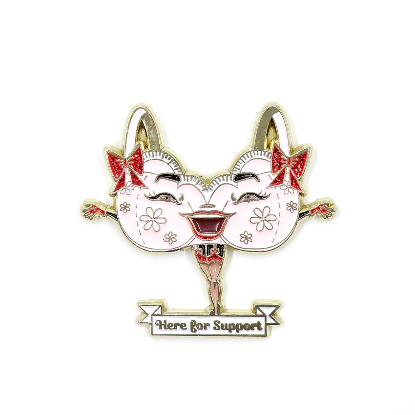 Here For Support Enamel Pin By Kitschy Delish