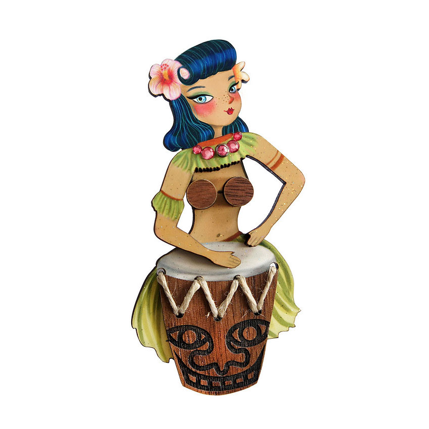 Drummer Girl Brooch By Laliblue
