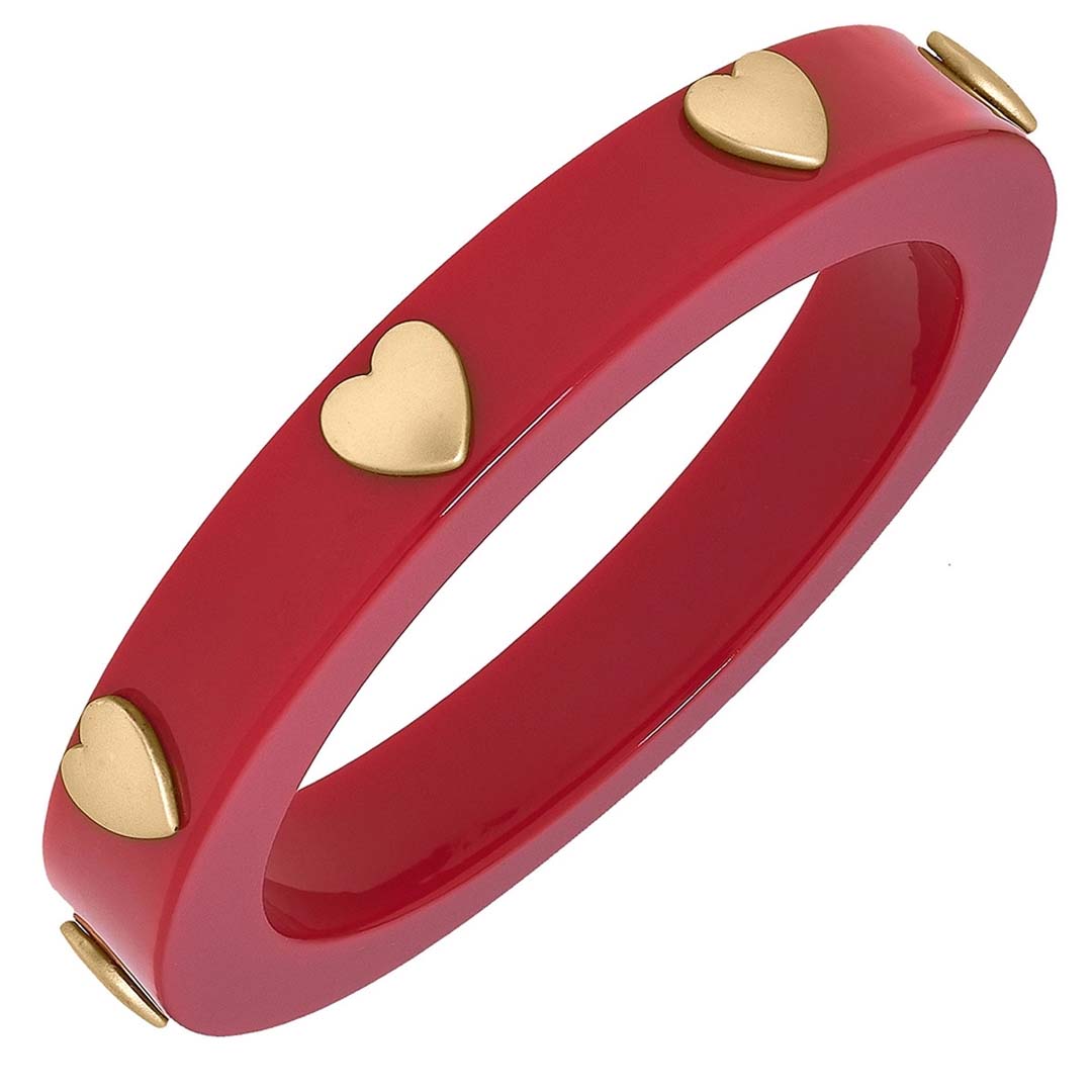 Red Libby Heart Bangle By Canvas
