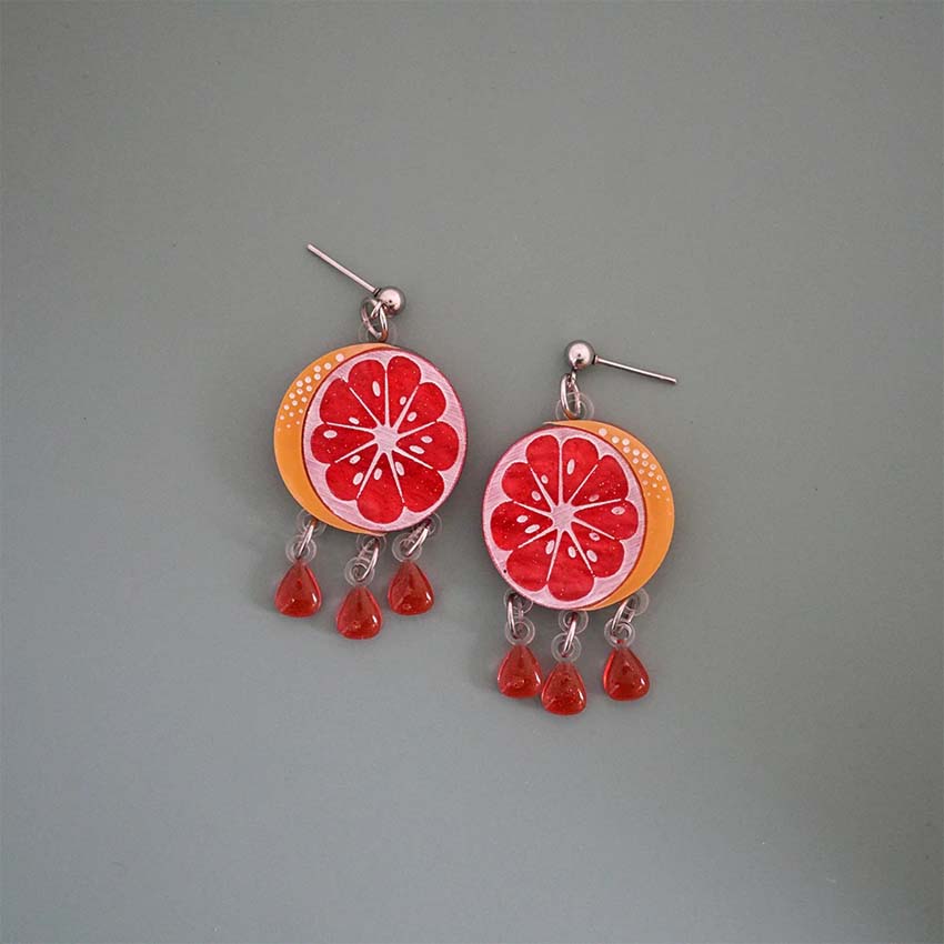 Blood Orange Earrings By Lost Kiwi Designs