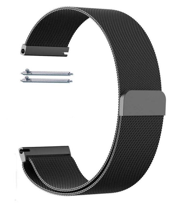 Luminox Compatible Black Magnetic Clasp Steel Metal Mesh Milanese Bracelet Watch Band Strap #5042