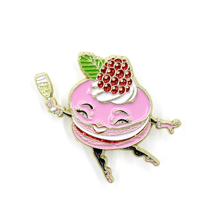 Raspberry Macaron Enamel Pin By Kitschy Delish