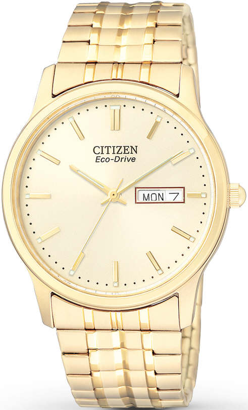 Men's Gold-Tone Citizen Eco-Drive Steel Dress Watch BM8452-99P