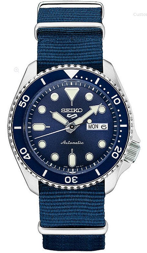 Men's Seiko 5 Diver's Automatic Blue Dial Steel Watch SRPD87