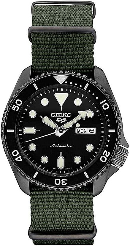 Men's Seiko 5 Diver's Automatic Green Nylon Strap Watch SRPD91