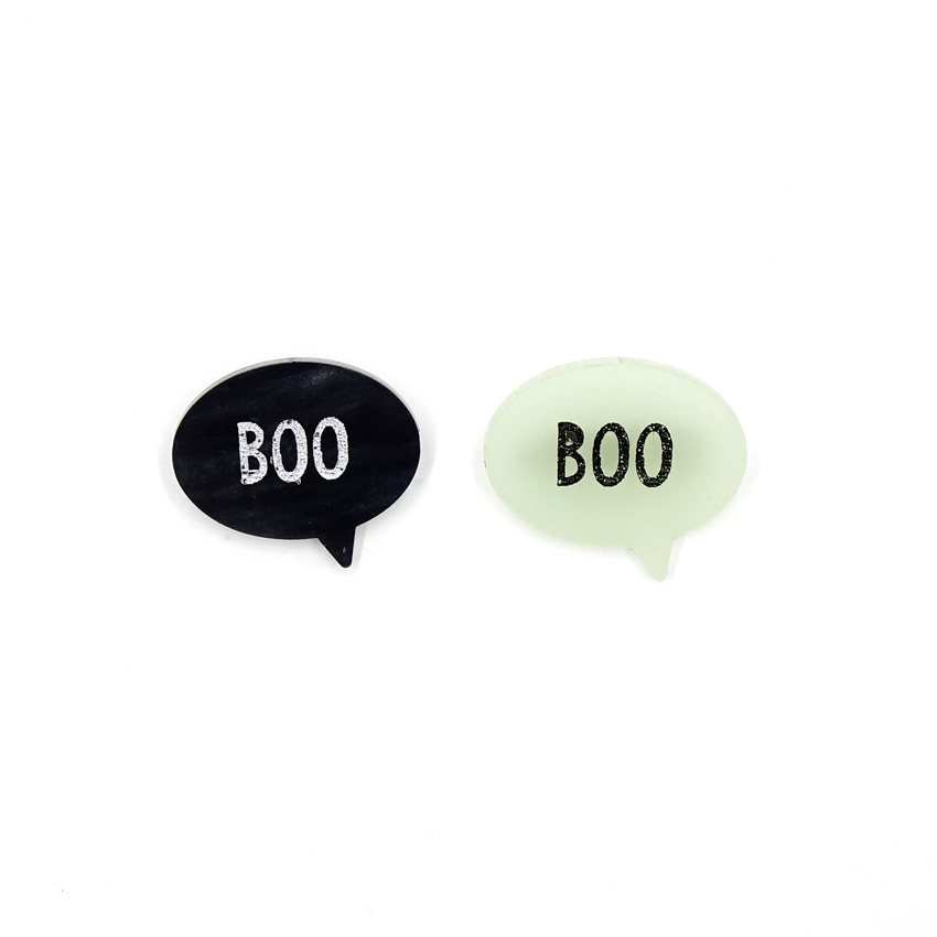 Boo Speech Bubble Mini Brooch By Wednesday Jones - Pick Your Color!