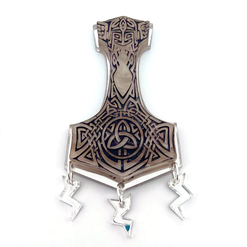 Mjölnir the Hammer of Thor Brooch By Wintersheart