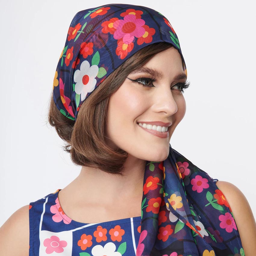 Navy Floral Long Scarf By Smak Parlor