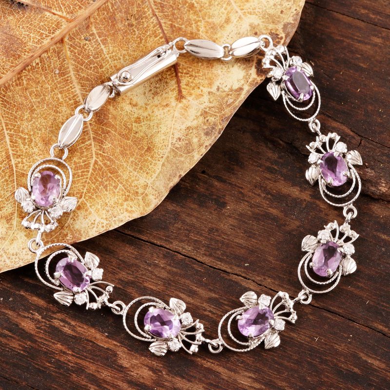Amethyst bracelet, "Mystical Butterflies"