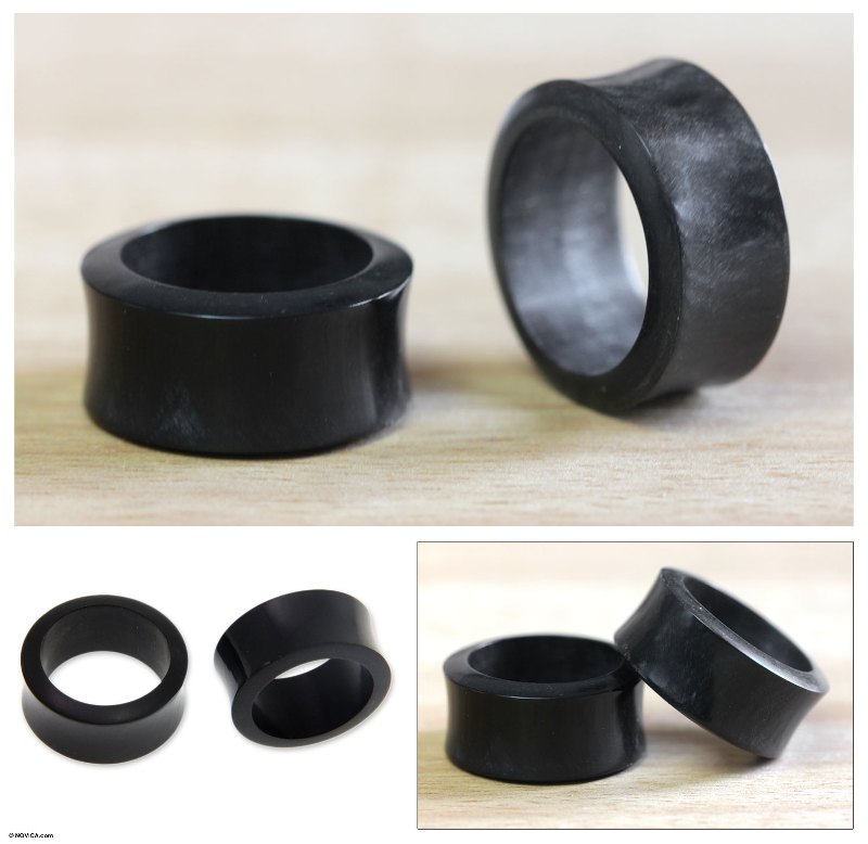 Horn ear plugs, "Black Halo"