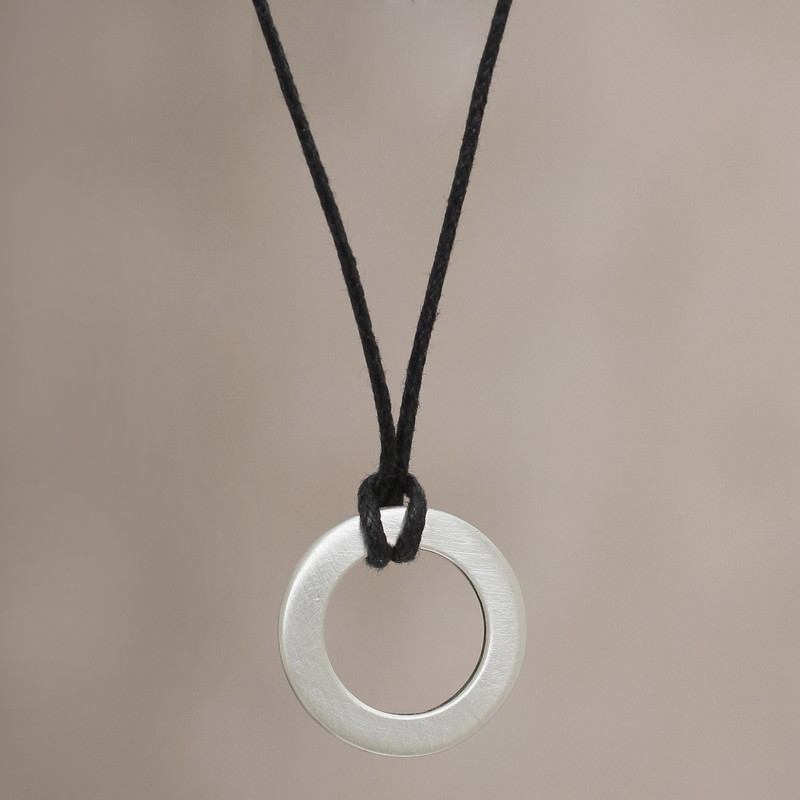Perfect Circle Men's Sterling Silver Necklace, "Perfect Circle"