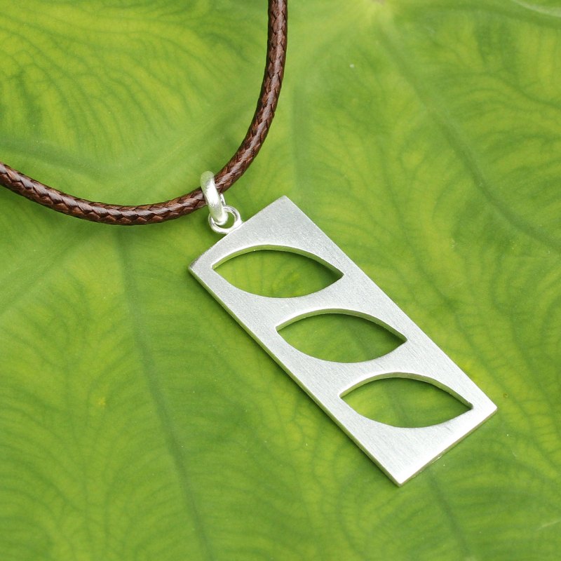 Artisan Crafted Sterling Silver Necklace for Men, "No Leaf Unturned"