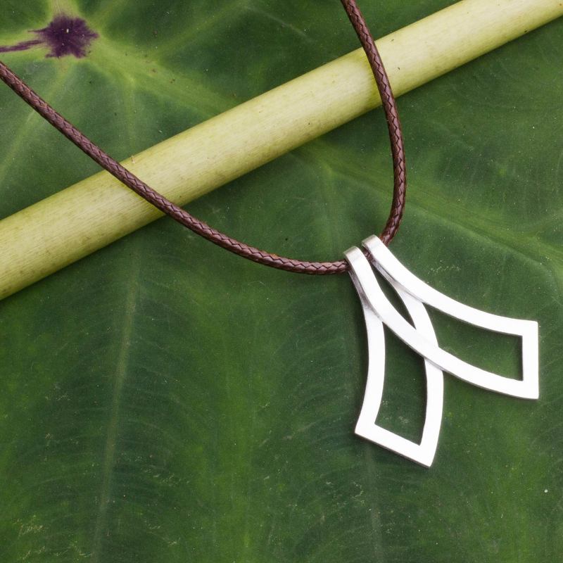 Original Sterling Silver Necklace for Men, "Siam Bow Tie"