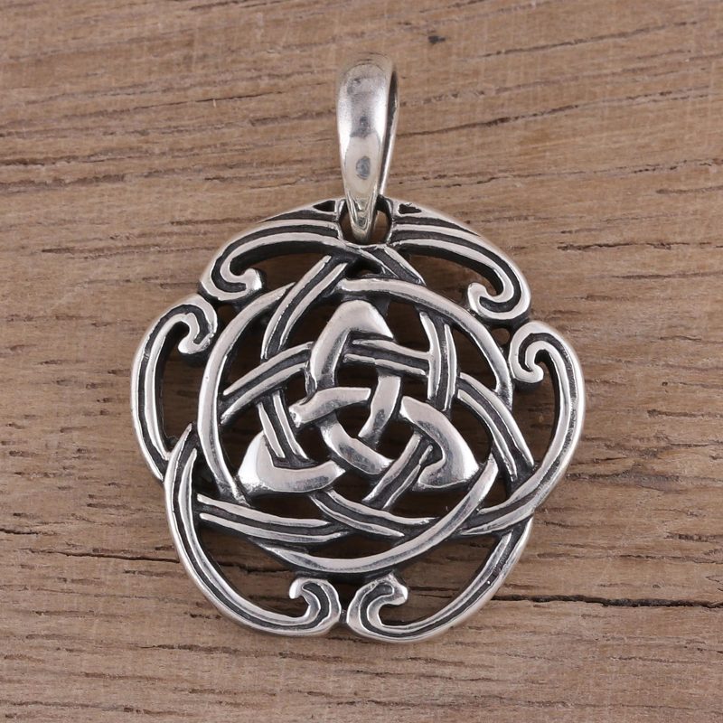 Celtic Knot Sterling Silver Pendant from India Artisan, "Celtic Reverie"
