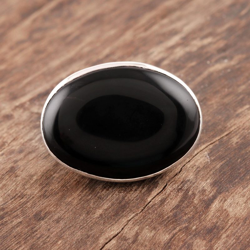 Onyx Ring Artisan Crafted Sterling Silver Jewelry, "Secrets of Night"