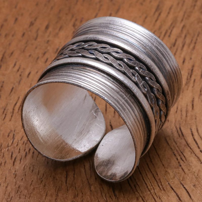 Oxidized Finish Sterling Silver Band Ring, "After Hours"