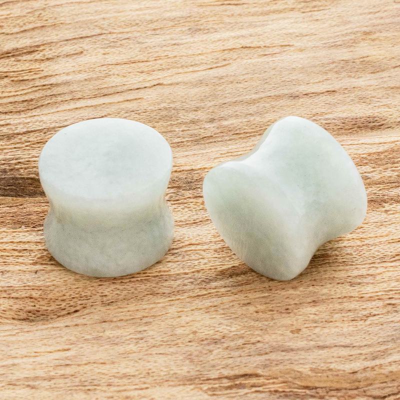 Natural Guatemalan Jade Ear Plugs, "Creative Force"