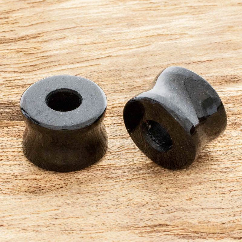 Black Jade Ear Plugs, "Black Tunnel"