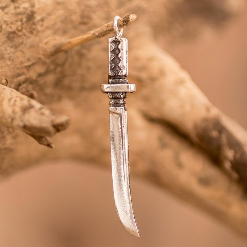 Silver Katana Pendant Handcrafted in Costa Rica, "Samurai's Honor"