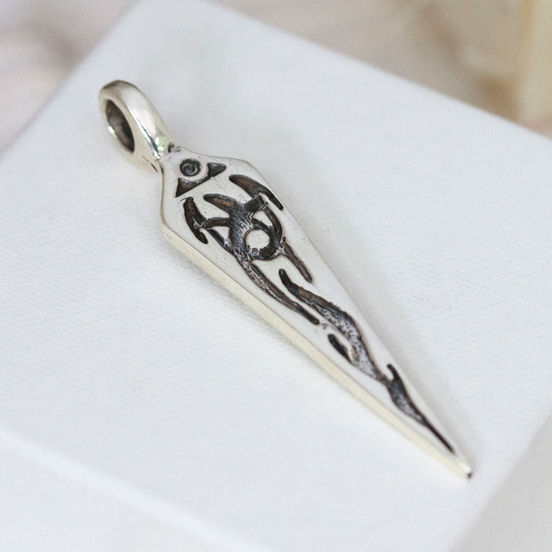 Taxco Sterling Silver Men’s Pendant with Oxidized Accents, "Bold Style"