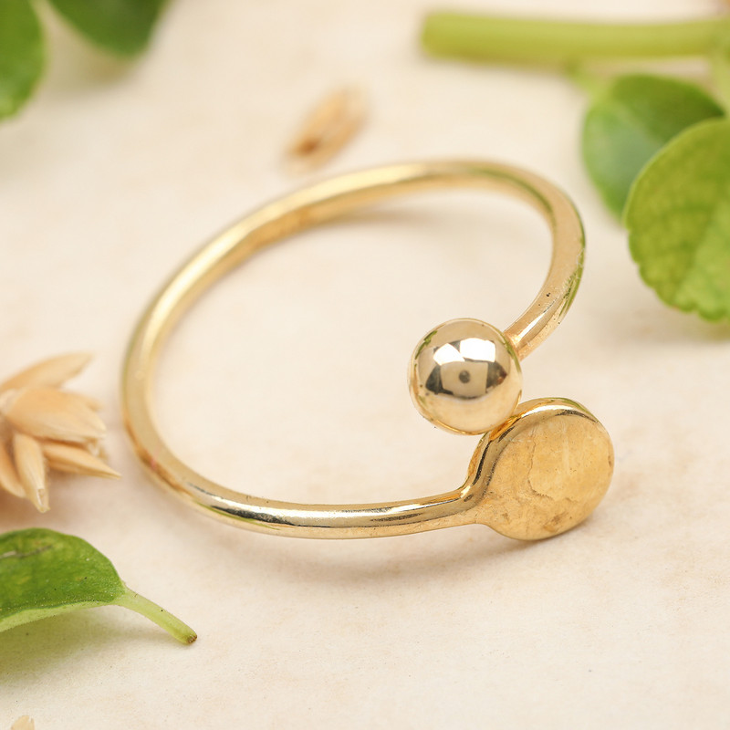 18k Gold-Plated Minimalist Wrap Ring with Lustrous Finish, "Meet Me Again"