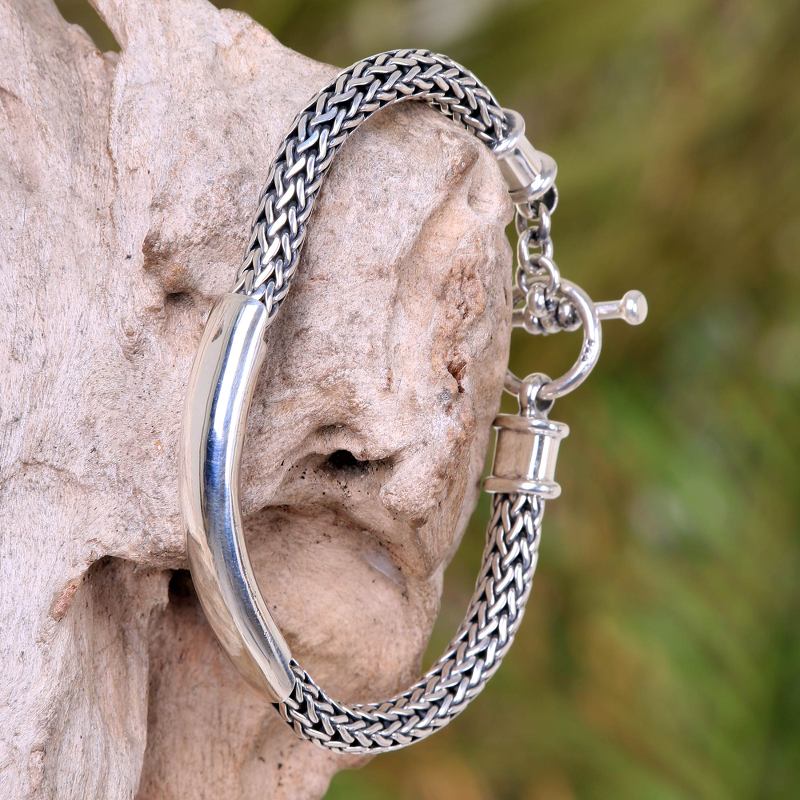 Sterling Silver Chain Bracelet from Indonesia, "Silver Classic"