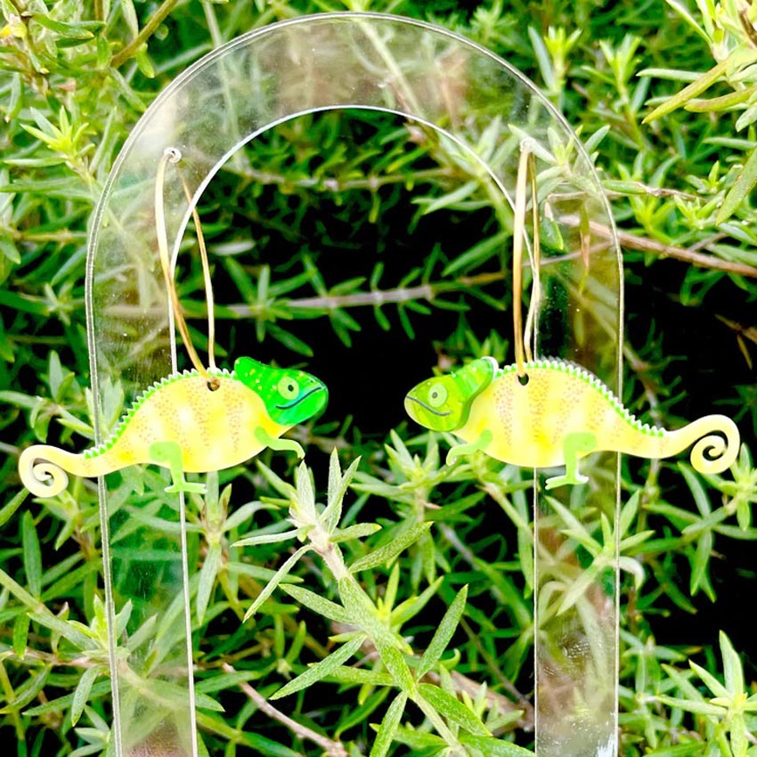 Pineapple Chameleon Earrings By Wintersheart