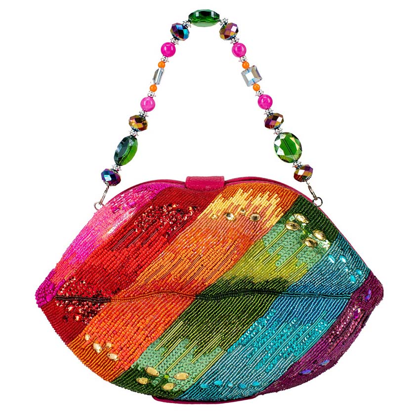 Rainbow Kisses Top Handle Bag By Mary Frances