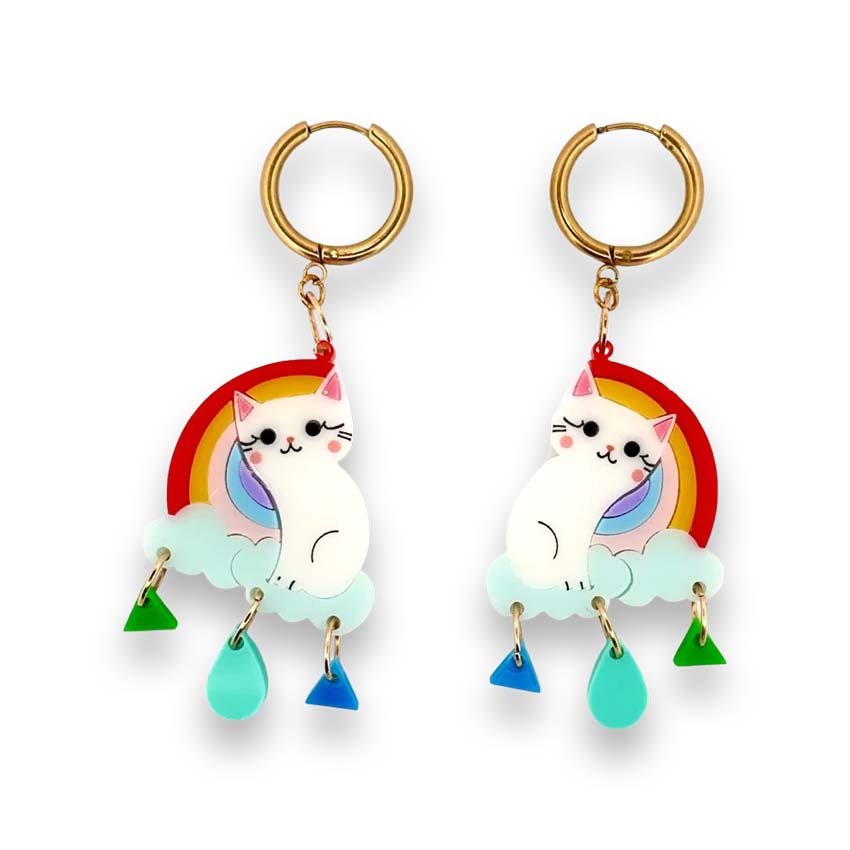 Rainbow Purrfections Earrings By Wintersheart